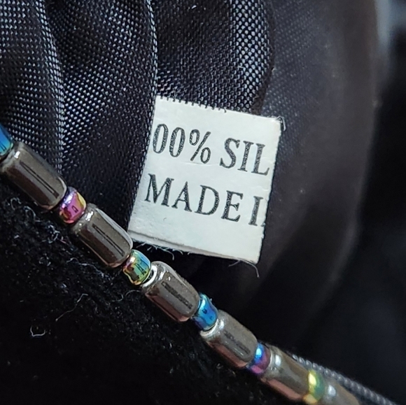 BEAUTIFUL BOHO SILK VELVET BEADED & FEATHERS CROSSBODY PURSE - Picture 5 of 13